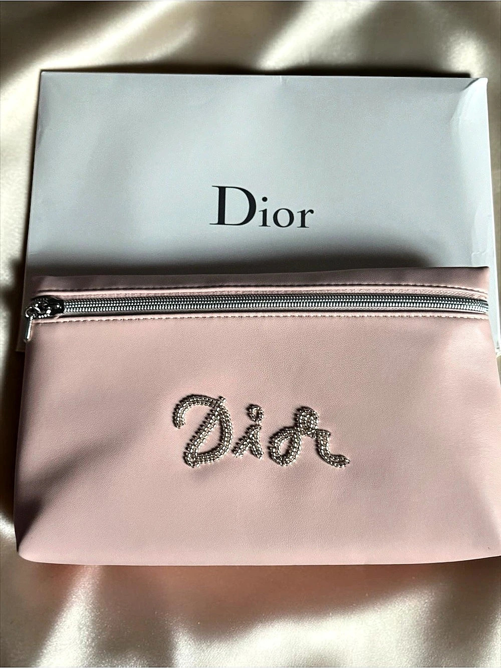 Christian Dior Beaded Logo Cosmetic Pouch